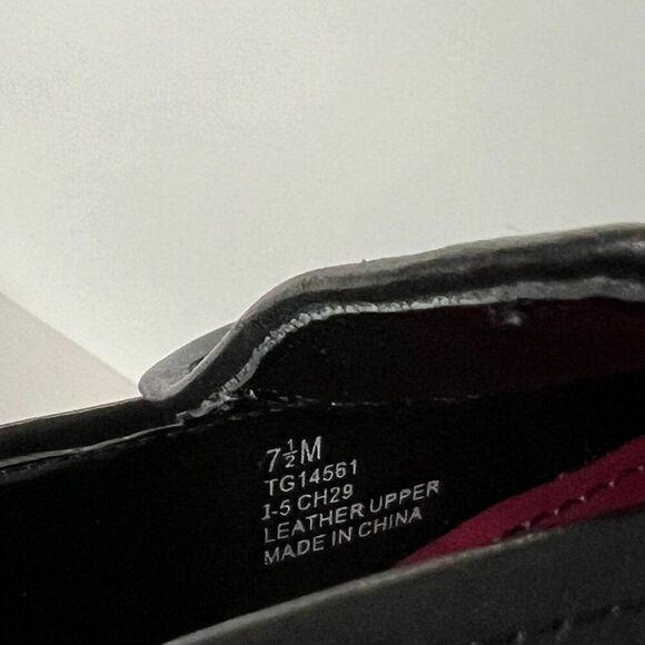 Vintage 90s Y2K Black Leather Schoolgirl‎ Mules Tommy Heeled Loafers Size 7.5 - Picture 8 of 9